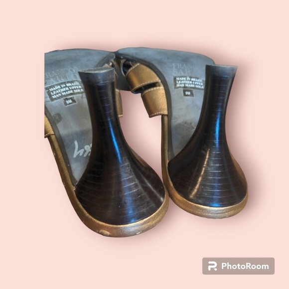 FRANCO SARTO Metallic Gold Sandals Size 9M - Picture 10 of 13